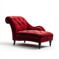 Chaise Lounge Velvet Upholstery 180x75x90 cm - Red - Classic Design