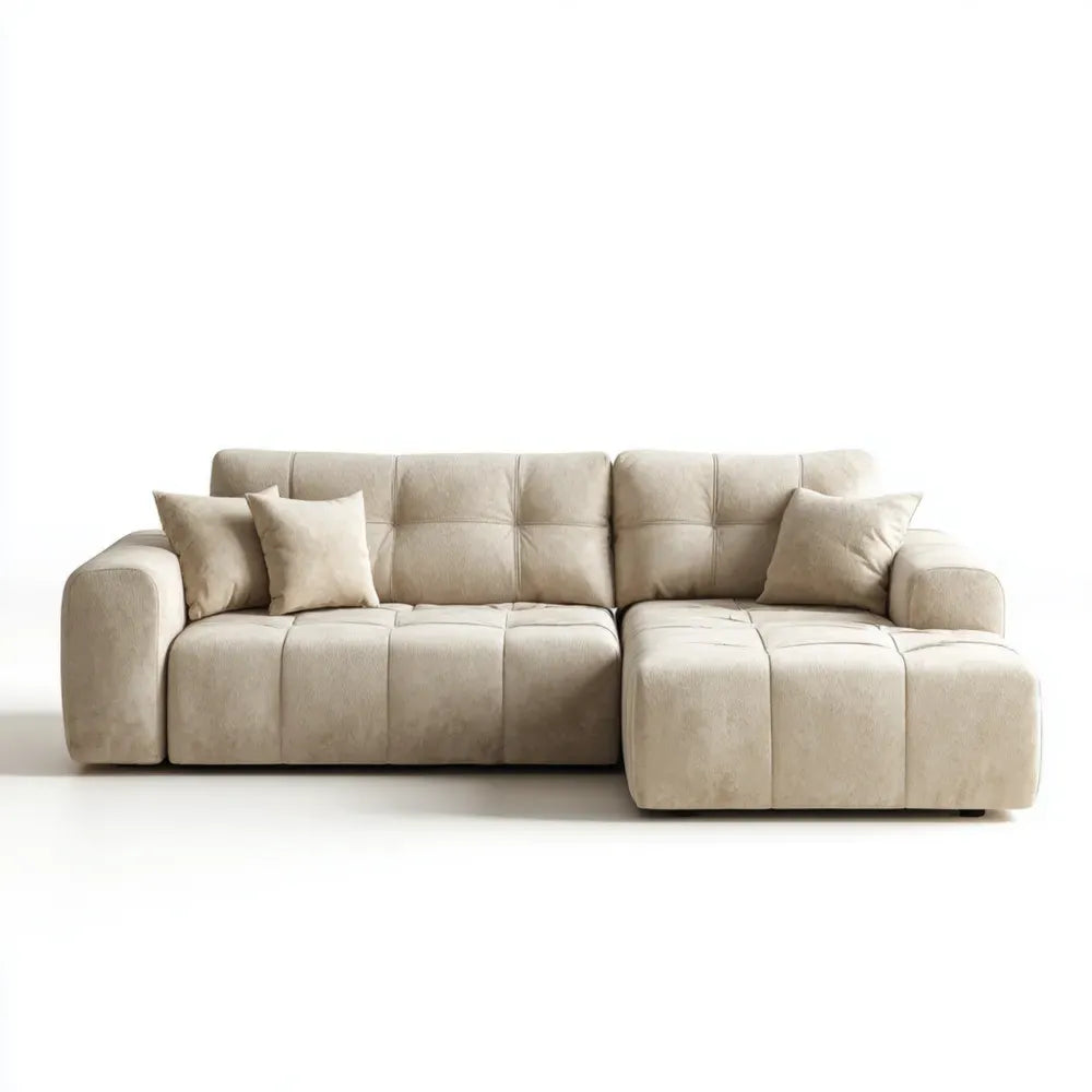 Sectional Sofa Set Fabric Upholstery 300x180x90 cm – Beige – Modern Design