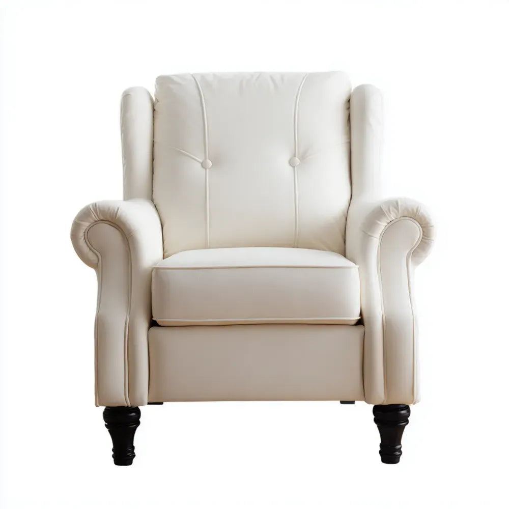 Ivory Armchair Upholstered 85x90x100 cm - Classic Design