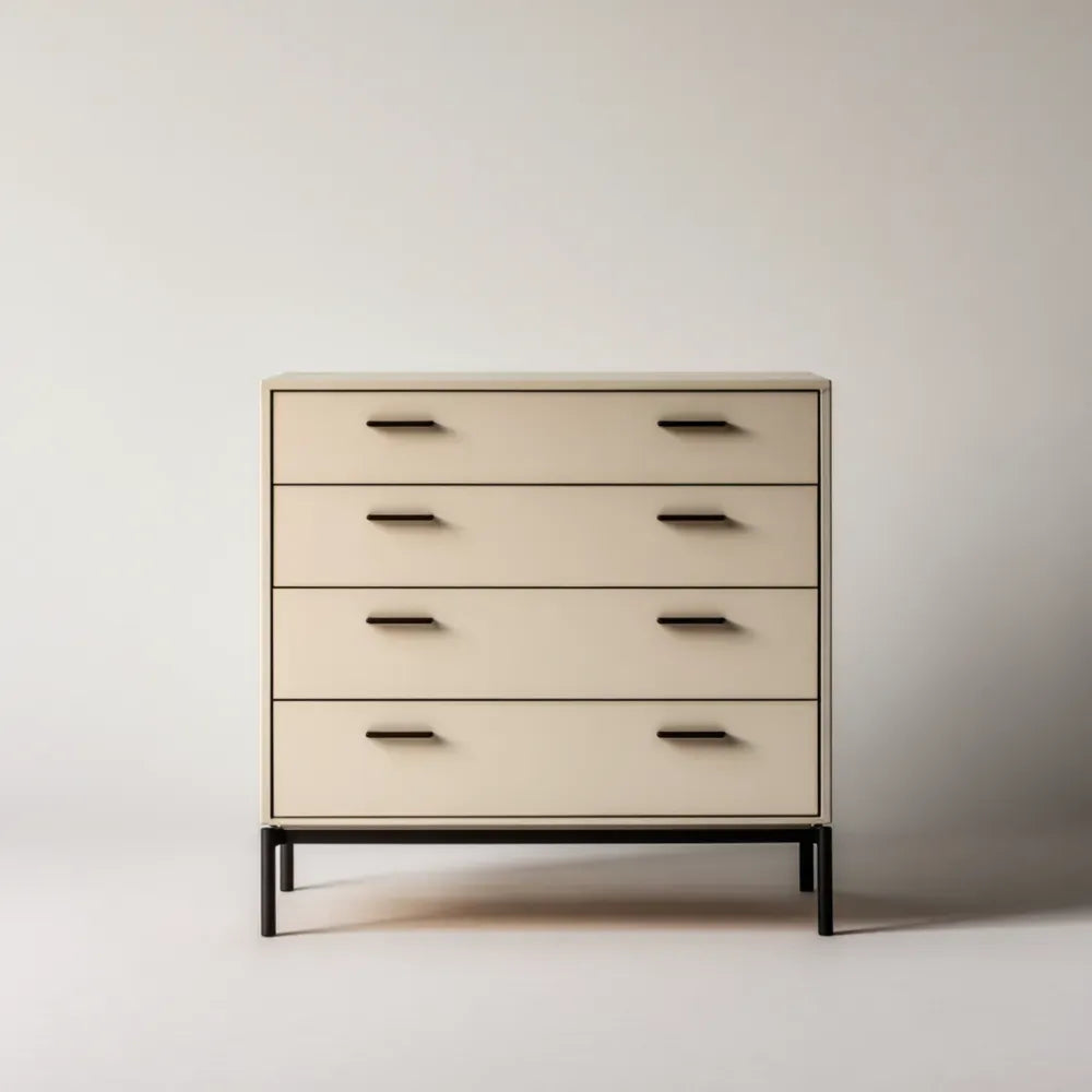 Chest of Drawers Wood 80x40x90 cm - Beige - Minimalist Design
