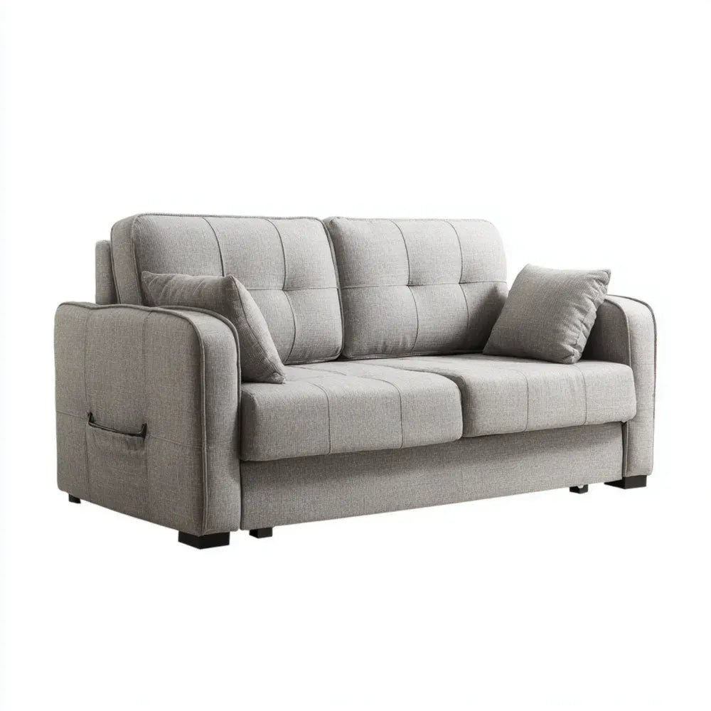 3-Seater Fabric Sofa 190x85x90 cm - Light Grey - Modern Design