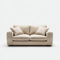 Sofa Set Fabric Upholstered 180x85x90 cm - Beige - Contemporary Design